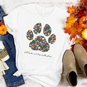 Cute Paw Print Fall Tshirt For A Dog Lover