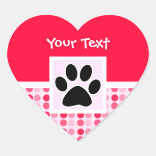 Cute Paw Print Heart Sticker