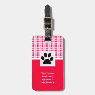 Cute Paw Print Luggage Tag