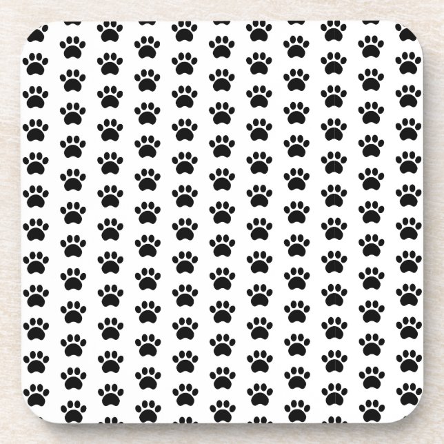 Cute Paw Print Pattern Coaster (Front)