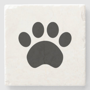 Cute Paw Print Stone Coaster