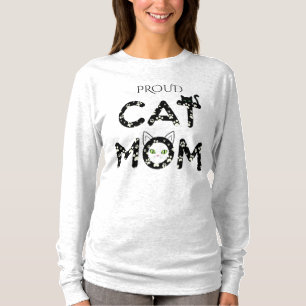 Cute Paw Print Typography for Cat Mom - T-Shirt