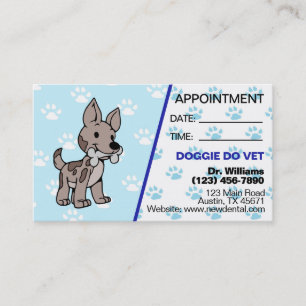 Cute Paw Print Veterinarian Appointment Card