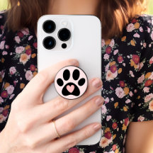 Cute Paw Print with Heart PopGrip