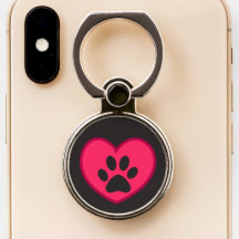 Cute Paw Print with Pink Heart