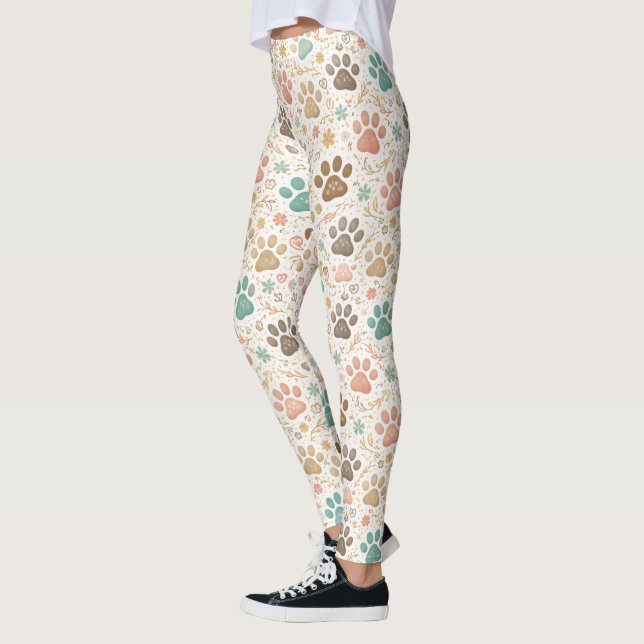 Cute Paw Prints Leggings (Left)