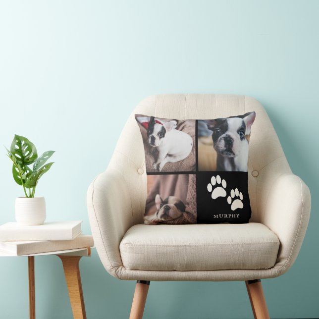 Cute Paw Prints | Pet Photo Collage Cushion (Chair)