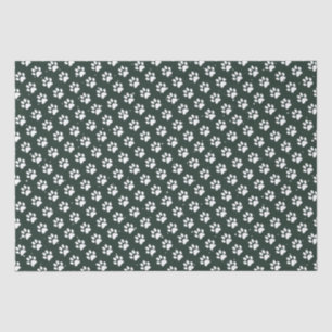 Cute Paw Prints Snow Green Birthday Christmas Tissue Paper