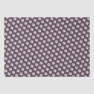 Cute Paw Prints Snow Purple Birthday Christmas Tissue Paper