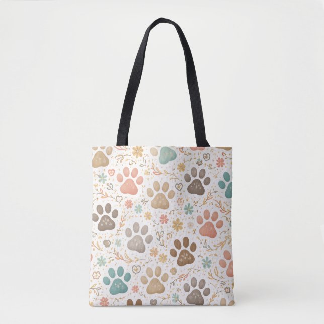 Cute Paw Prints Tote Bag (Front)