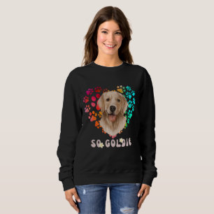 Cute paw Rainbow gradient Heart golden Dog Pet  Sweatshirt