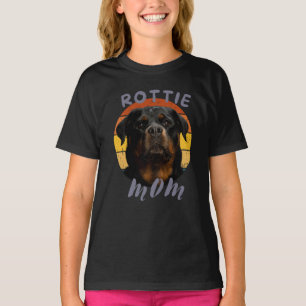 Cute paw Retro Heart Rottie Dog Pet Animals rottwe T-Shirt