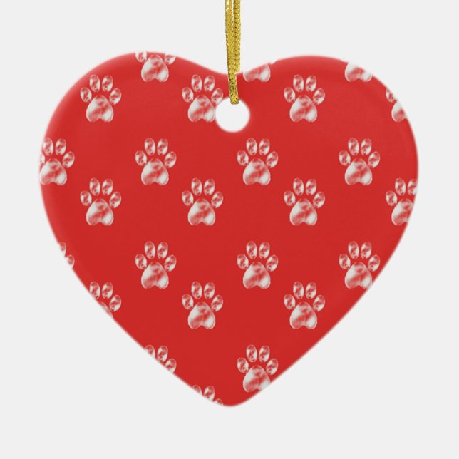 Cute Paws Ceramic Tree Decoration (Front)