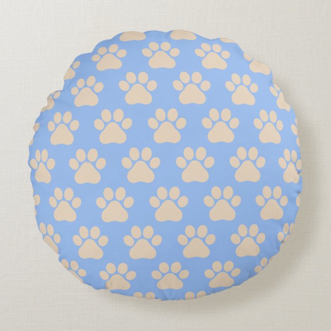 Cute Paws Dog  Round Cushion (Front)