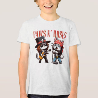 Cute Paws 'N Roses Funny Back Cat Lovers Gift Tri-Blend Shirt