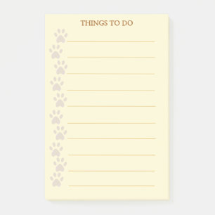 Cute Paws Personalised Things To Do Post-it Notes