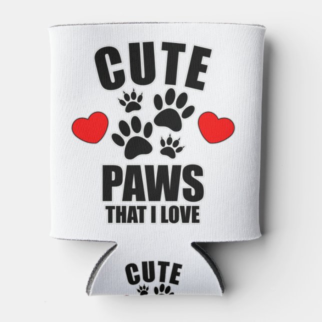 Cute Paws That I Love Can Cooler (Front)