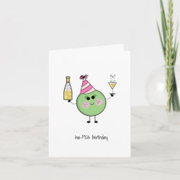 Cute Pea Birthday Card - Cute, Funny, Kawaii Card