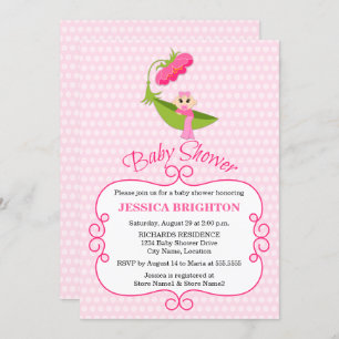 Cute Pea Pod Brown Eyes Baby Shower Invitation