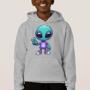 Cute Peace Alien & Space Ship