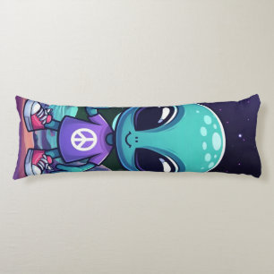 Cute Peace Alien & Space Ship Body Cushion