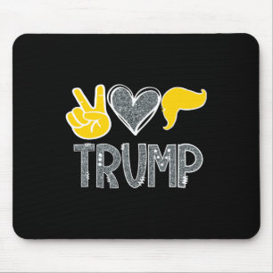 Cute Peace Heart Love Trump Donald Funny Hair Repu Mouse Mat