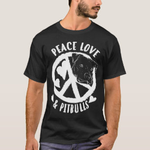 Cute Peace Love Amp Pitbulls Men And Women -New T-Shirt