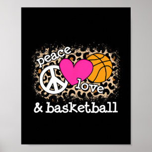 Cute Peace Love Basketball Leopard Print Women Men