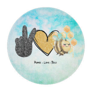 Cute Peace Love Bees  Cutting Board