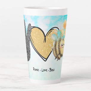 Cute Peace Love Bees  Latte Mug