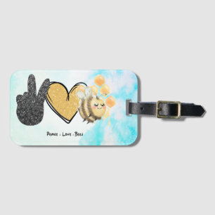 Cute Peace Love Bees Luggage Tag