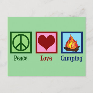 Cute Peace Love Camping Postcard