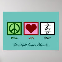 Cute Peace Love Choir Custom Teal