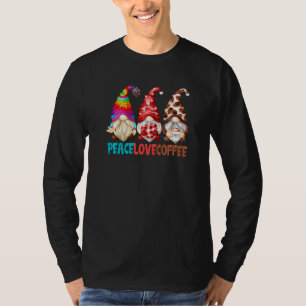 Cute Peace Love Coffee Gnome For Men And Women Ba T-Shirt