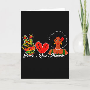 Cute Peace Love Melanin Black History Month Afro G Card