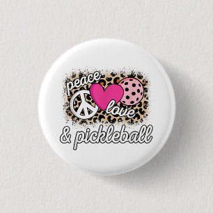 Cute Peace Love Pickleball Player Funny Pickle Bal 3 Cm Round Badge