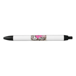 Cute Peace Love Pickleball Player Funny Pickle Bal Black Ink Pen