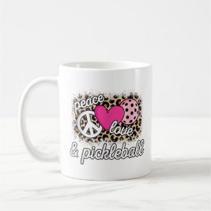 Cute Peace Love Pickleball Player Funny Pickle Bal Coffee Mug