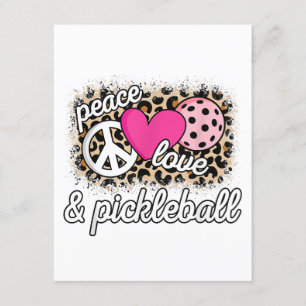 Cute Peace Love Pickleball Player Funny Pickle Bal Enclosure Card