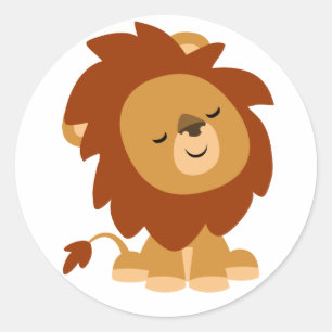 Cute Peaceful Cartoon Lion Sticker