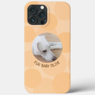 Cute Peach Bubbles Design Round Dog Photo iPhone 13 Pro Max Case