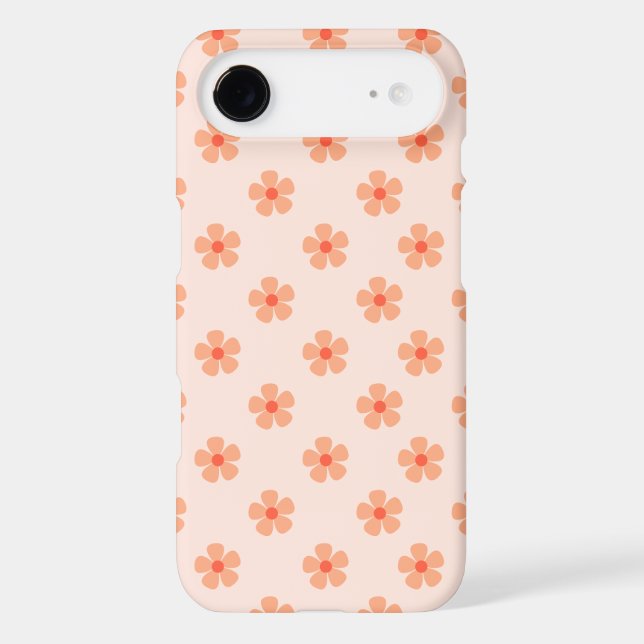 Cute Peach Flower Pattern Minimal Floral Aesthetic (Back)