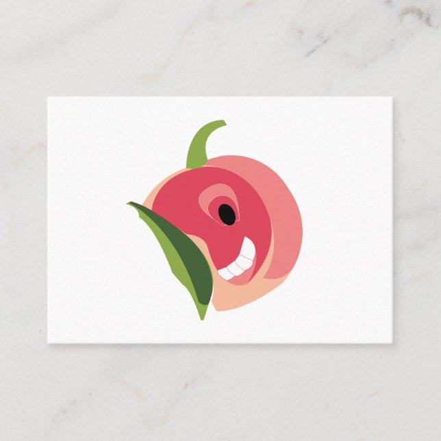 Cute Peach Fruit Business Card (Front)