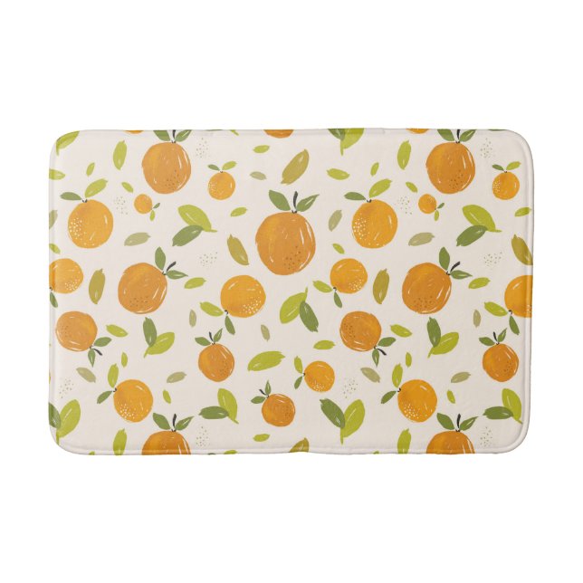 Cute Peach Fruit Pattern Bath Mat (Front)