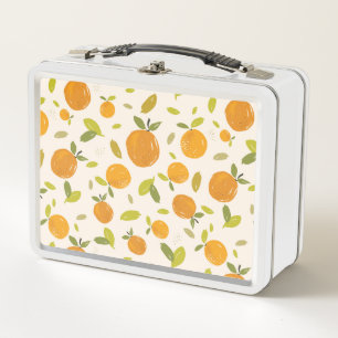 Cute Peach Fruit Pattern Metal Lunch Box