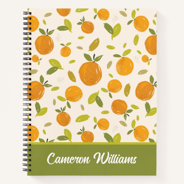Cute Peach Fruit Pattern Notebook (Front)