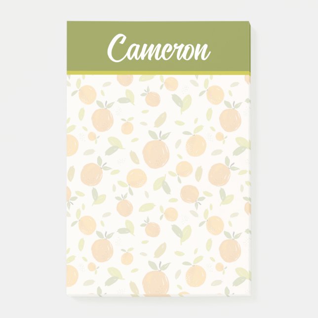 Cute Peach Fruit Pattern Post-it Notes (Front)
