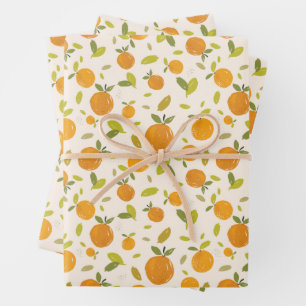 Cute Peach Fruit Pattern Wrapping Paper Sheet