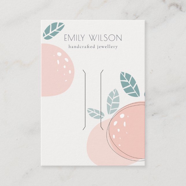 Cute Peach Fruity Abstract Bold Hair Clip Display Business Card (Front)