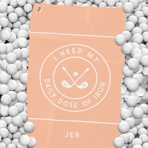 Cute Peach Golfer Humour Golf Iron Sports Equipmen Towel